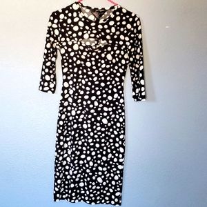 Polka Dot Bodycon Midi Dress
